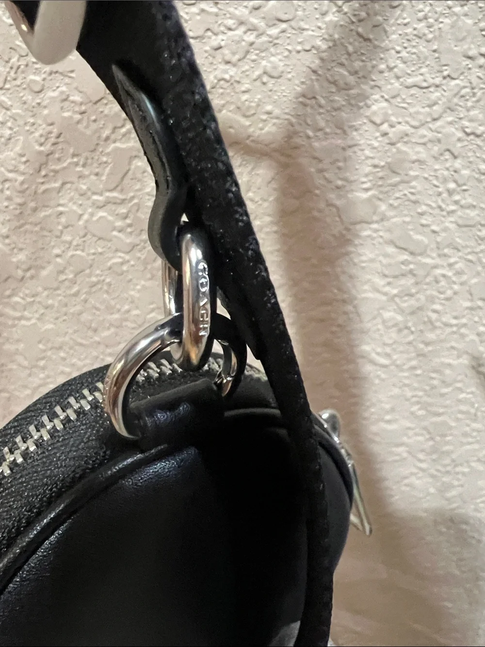 Coach Black Signature Messenger Bag with Blue Center Stripe CDC82.  SVA47
